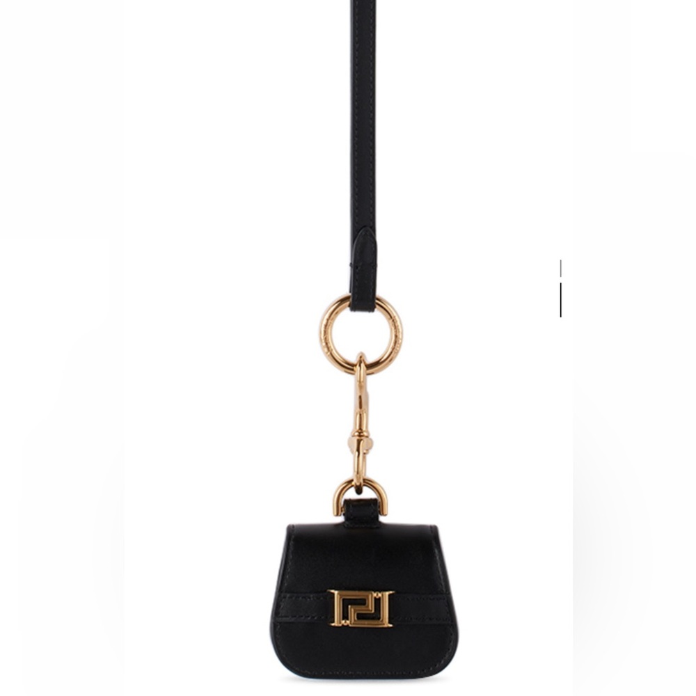 Versace unisex Greca goddess logo monogram leather AirPods Pro lanyard case NEW - Picture 2 of 11